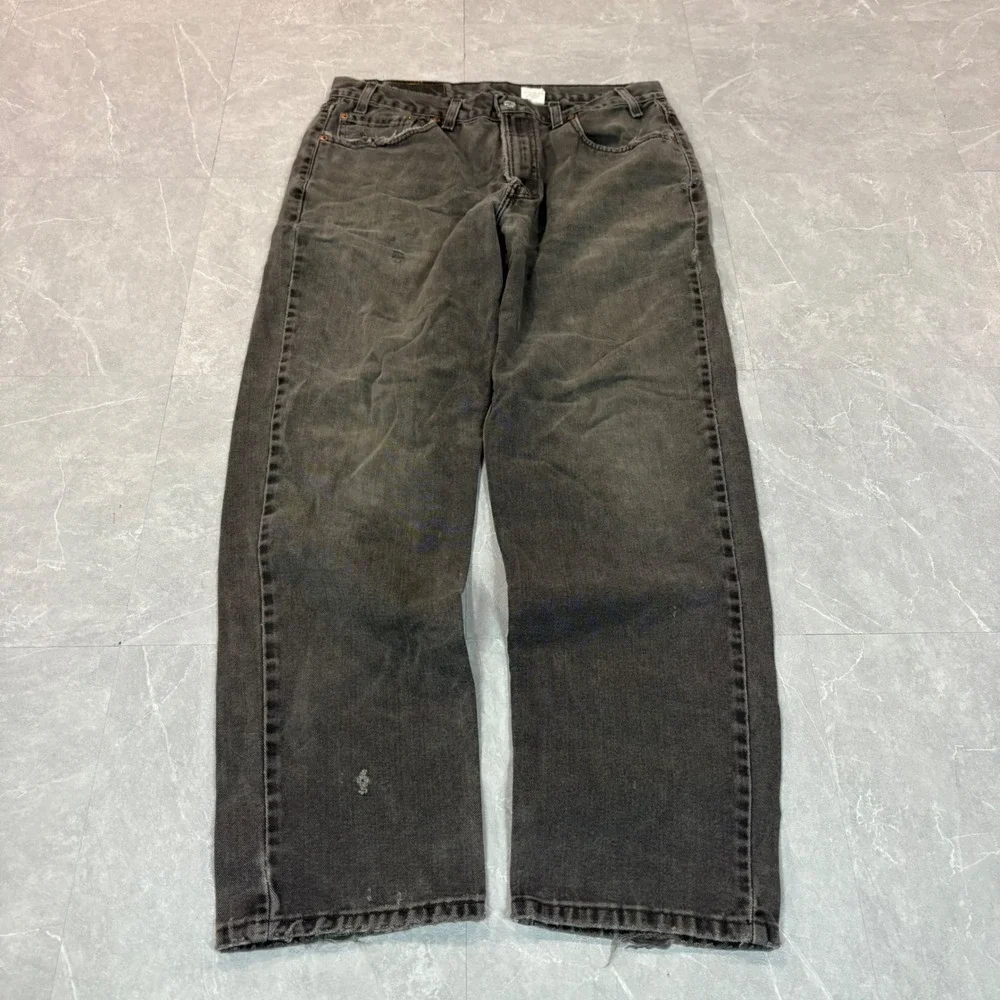Vintage Levis 550 Relaxed Fit Jeans Mens 36x32‎ Faded Black Made in USA Denim